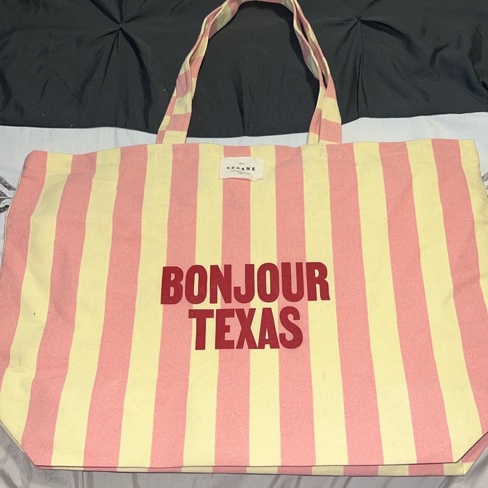 SEZANE Bonjour Texas Striped Tote Bag